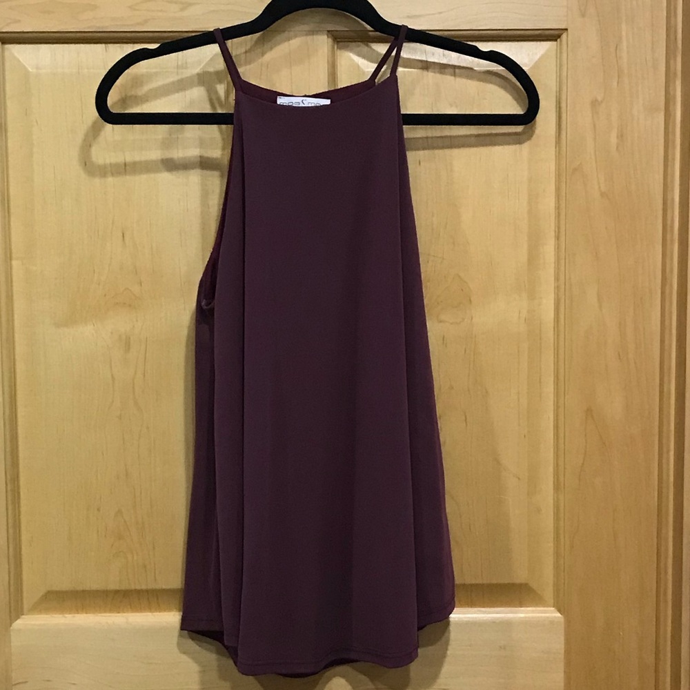 Moa Moa high neck thin strap loose flowy top shirt